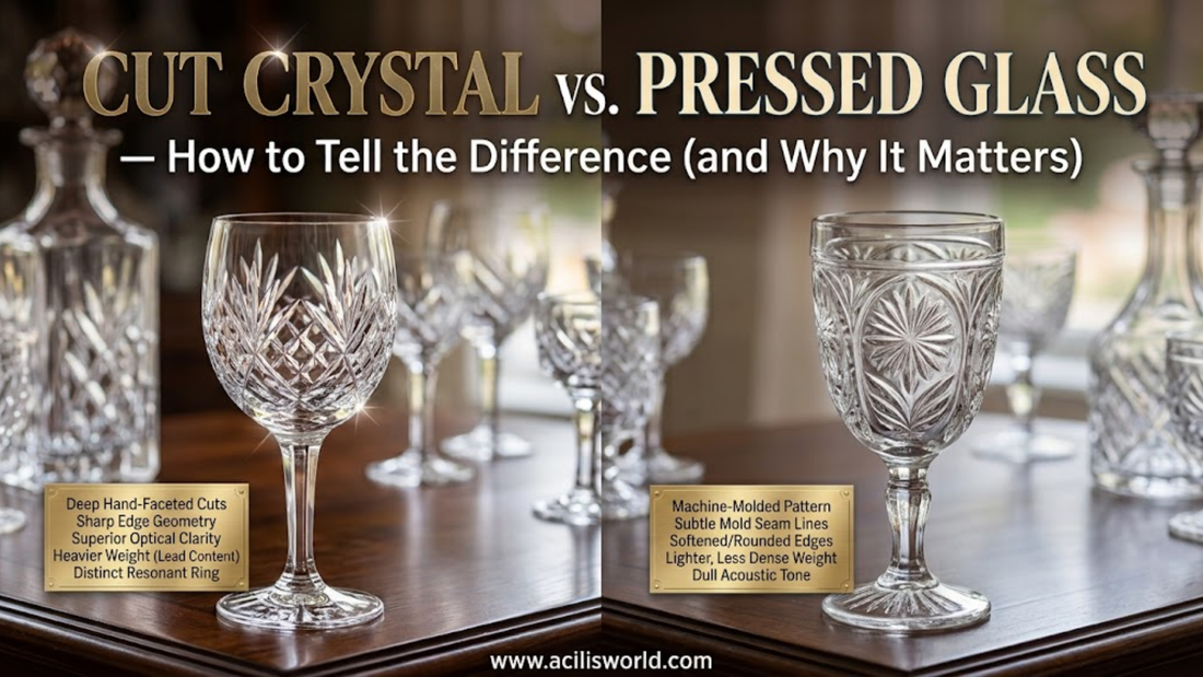Cut Crystal vs. Pressed Glass — How to Tell the Difference (and Why It Matters)