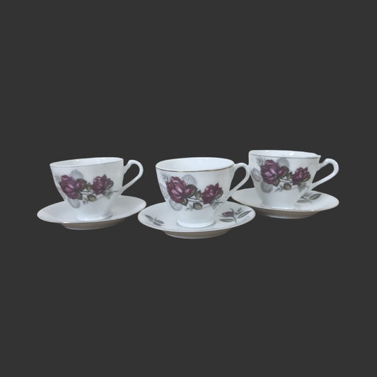Set of 03 Tea Cups & Saucers