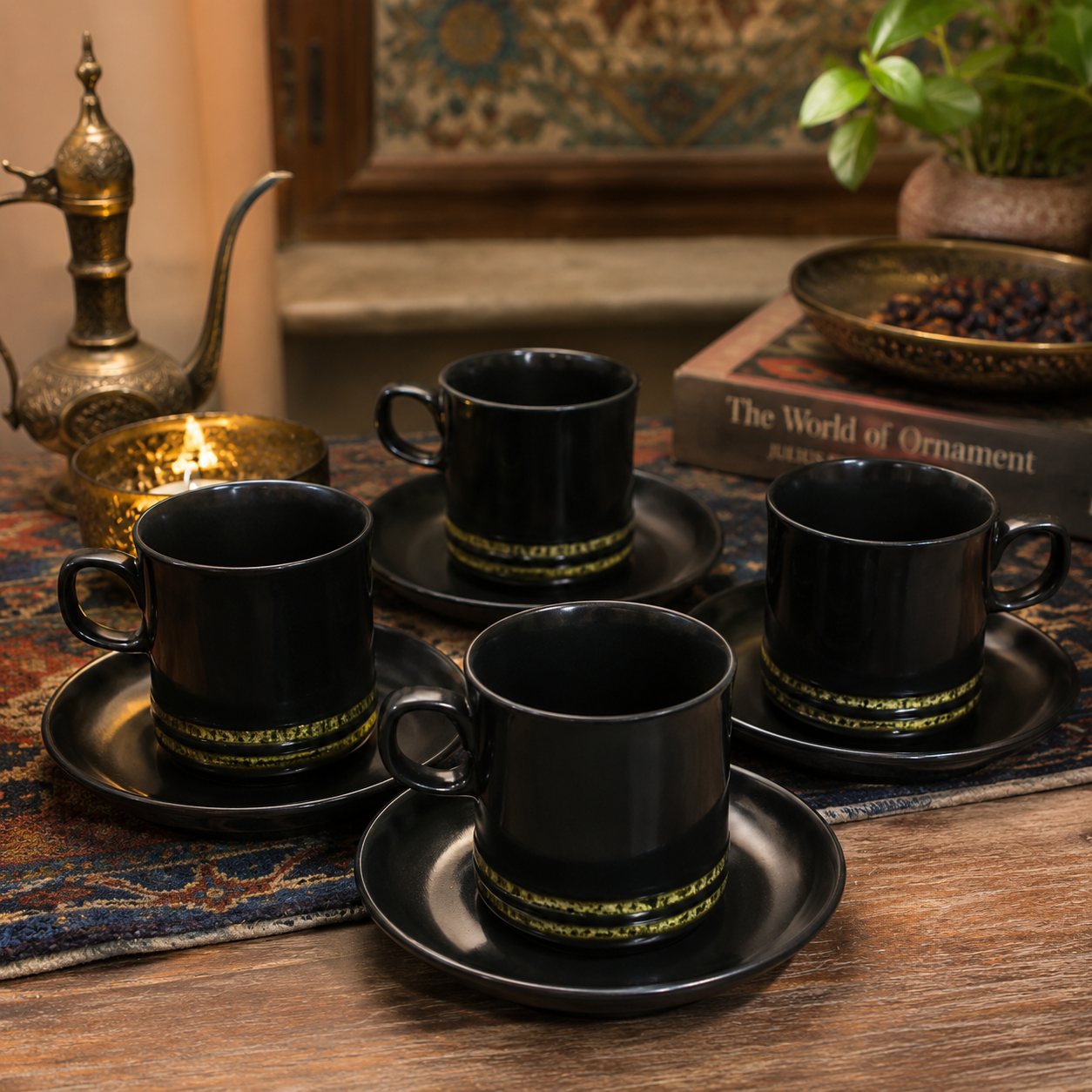 Set of 04 Coffee Cups & Saucers