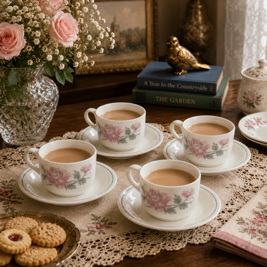 Set of 04 Tea Cups & Saucers