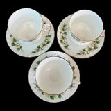 A trio of cups and saucers