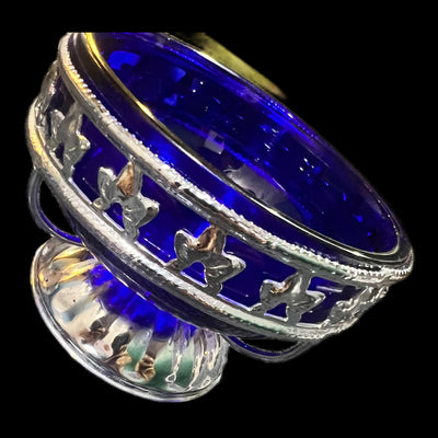 Cobalt blue glass sweet bowl